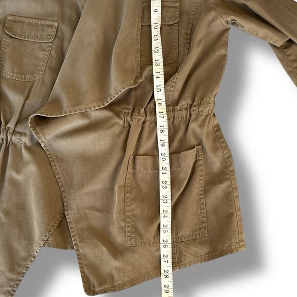 Caslon Jacket Size Medium Waterfall Draped Front Warm Brown Neutral Soft Tencel - Picture 6 of 6
